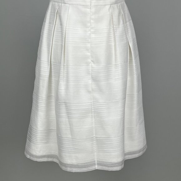 White House Black Market Strapless Dress White Fit Flare Pockets WHBM size 8 - Picture 8 of 11